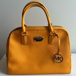 Michael Kors Yellow Handbag with Cross—Body Strap